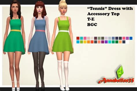 Accessory Top For Tennis Dress By Annabellee25 At Simsworkshop Sims 4