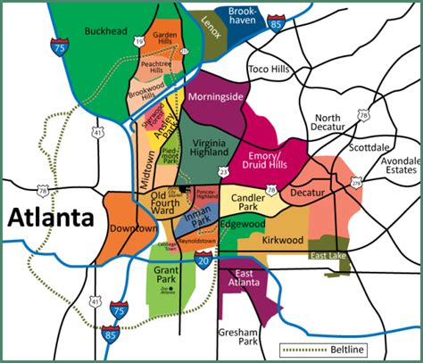 Neighborhoods Of Atlanta Map Australia Map
