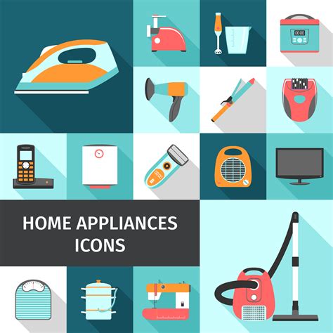 Household Appliances Icons Set 466519 Vector Art At Vecteezy
