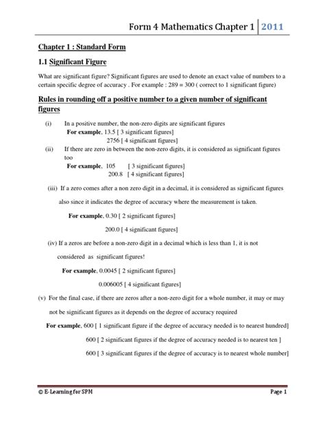 Standard form 1.1 :significant figures *rounding off positive numbers to a given number of significant figures 1.significant figures are the relavant digits in an integer or a demical num. Form 4 Mathematics Chapter 1 | Significant Figures | Numbers