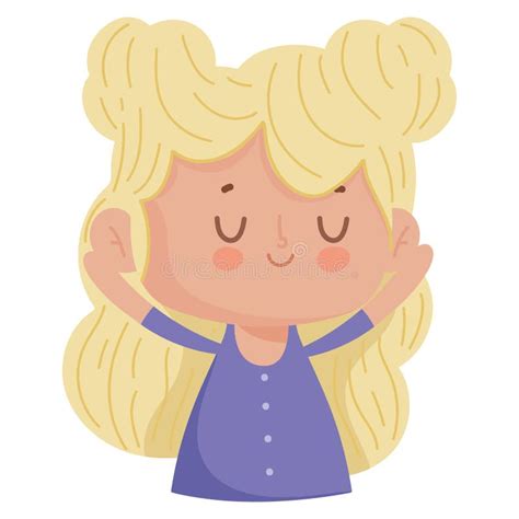Cute Blonde Girl Stock Vector Illustration Of Icon 232216017