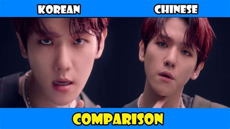 exo 엑소 love shot korean and chinese mv comparison youtube