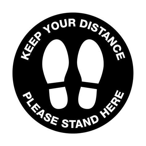 Keep Your Distance Please Stand Here Floor Sticker Technique Solutions
