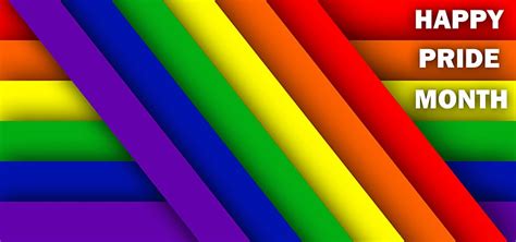 Happy Pride Month Six Color Background Design Rainbow Color Rainbow