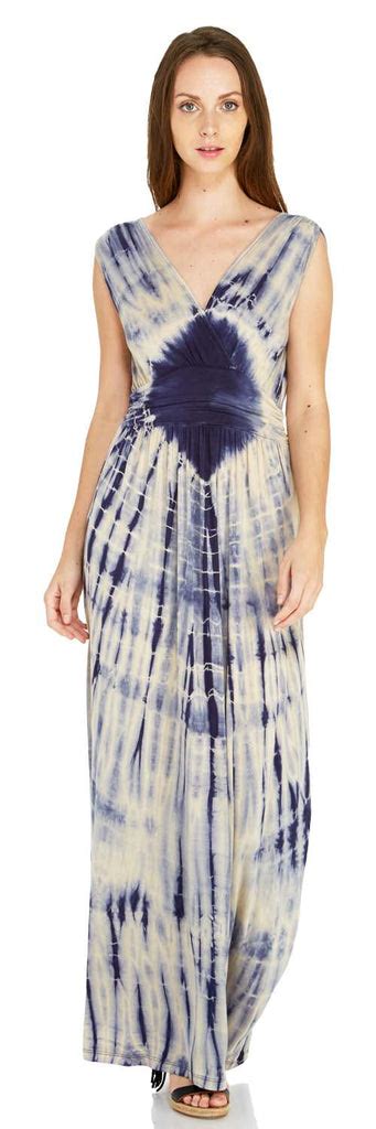 Tie Dye Deep V Maxi Dress Fraiche By J