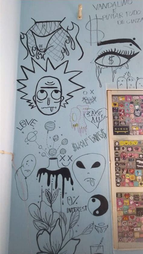 Pin de Má Ninja em quarto top Idéias de pintura de parede Desenho