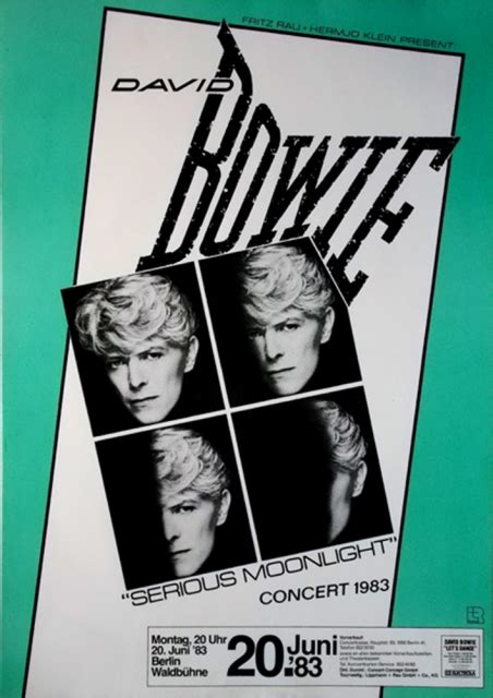 Bowie David 1983 Live In Concert Serious Moonlight Tour Poster