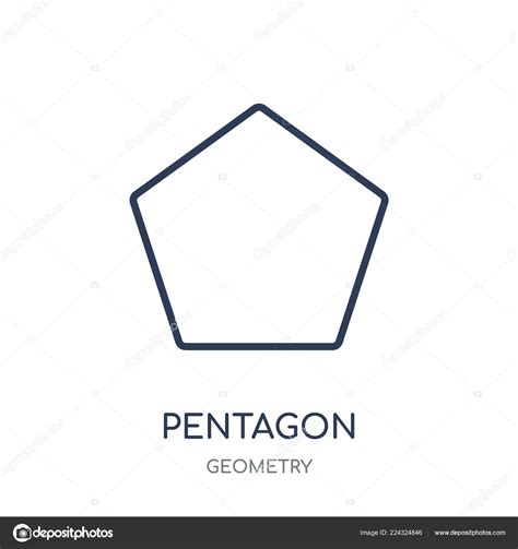 The pentagon is the headquarters building of the united states department of defense. Ícone Pentágono Desenho Símbolos Lineares Pentágono ...