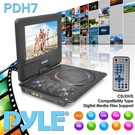 Pyle Portable Dvd Cd Player 7 High Resolution Tft Swivel