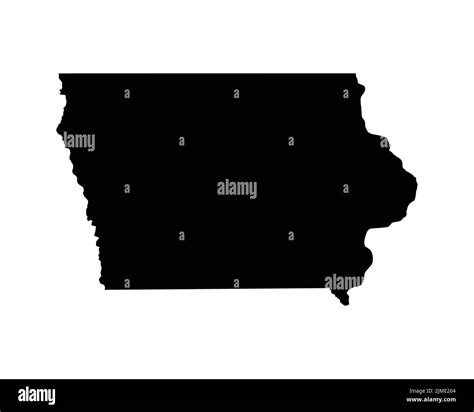Iowa Us Map Ia Usa State Map Black And White Iowan State Border