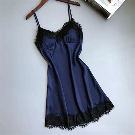 Buy Lisacmvpnel Spaghetti Strap Lace Sexxy Women Nightgown With Pad Deep V