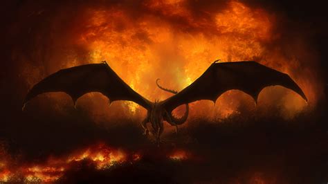 2560x1440 Dragon In Flames 1440p Resolution Hd 4k Wallpapers Images
