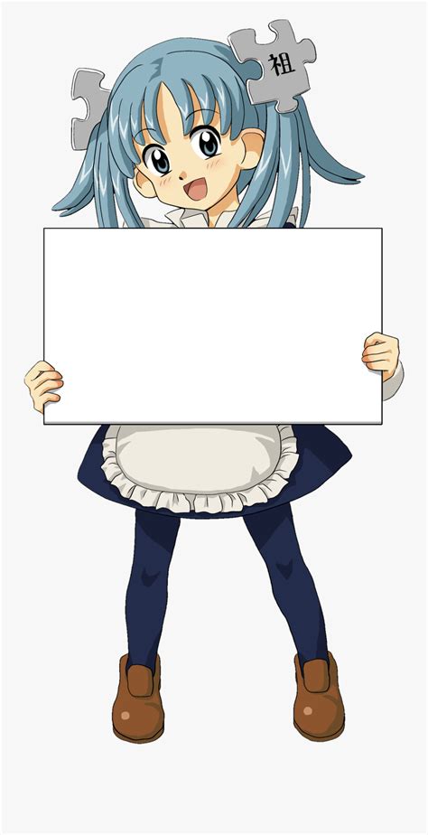 Wikipe Tan Holding Sign Anime Girl Holding Sign Free Transparent
