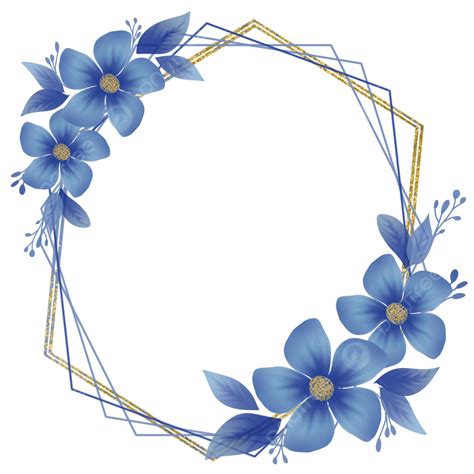 Blue Flowers Frame Png Picture Blue Flower Ornament In Frame Blue
