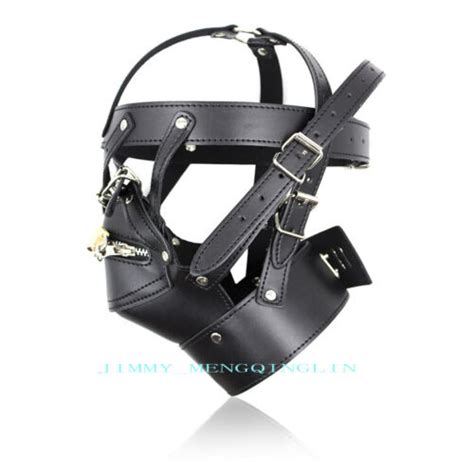 New Faux Leather Gimp Bondage Sensory Deprivation Mask Harness Riding Fetish Ebay