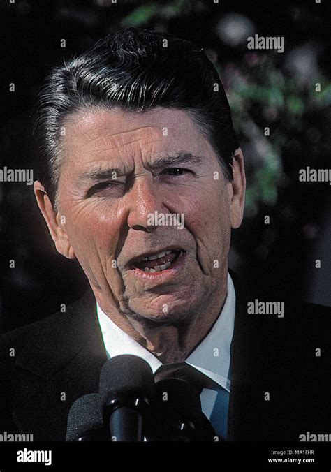 Washington Dc Usa April 1984 President Ronald Reagan Delivers