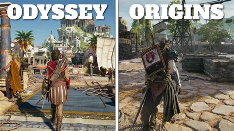 Odyssey Vs Origins Graphics Gamplay Side By Side Comparison