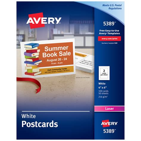 Avery 5389 4 X 6 White Printable Postcards 100pack