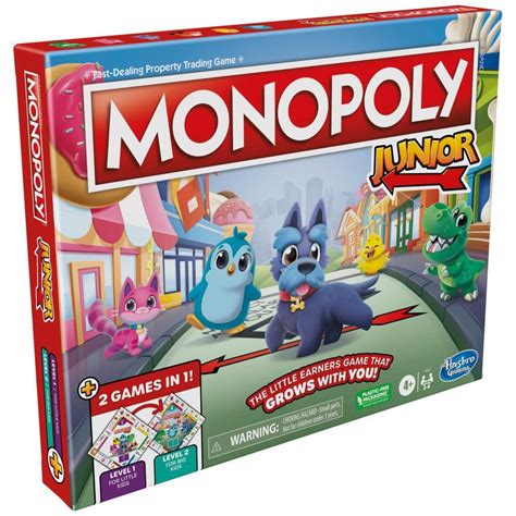 Monopoly Junior Board Game 2 Sided Gameboard 2 Games In 1 Monopoly