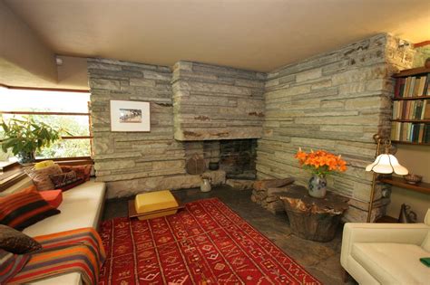 Stone Fireplace In Flws Fallingwater Guest House Photo Taken By Jeff