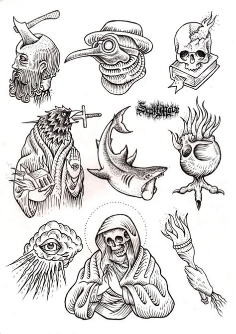 Art Black And White Tattoo Illustration And Tattoo Flash Image