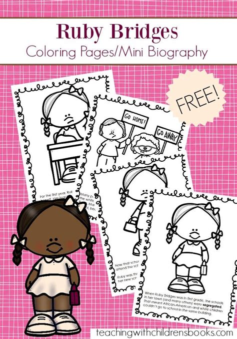 Please refer to the final 7 pages of the file for the link and instructions.free ruby rosa parks {timeline} for kindergarten & first grade social studies. Free Printable Ruby Bridges Coloring Page Packet | Ruby ...