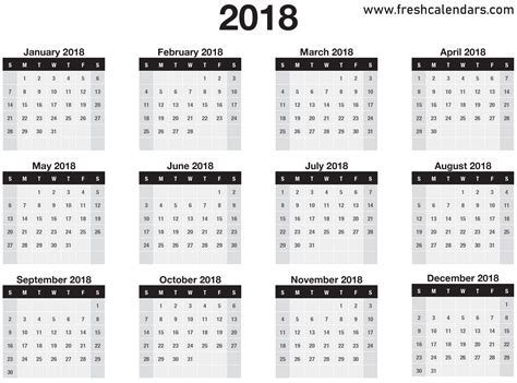 12 Months Calendar Printable Week Calendar