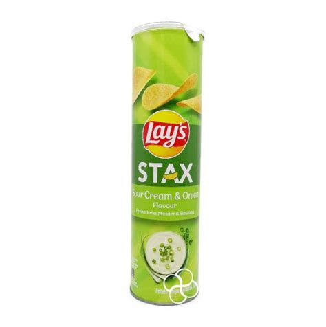 Lays Stax Sour Cream And Onion Chips 135gm Ghl Brunei