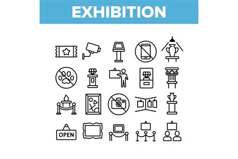 Exhibition And Museum Collection Icons Graphic By Stockvectorwin