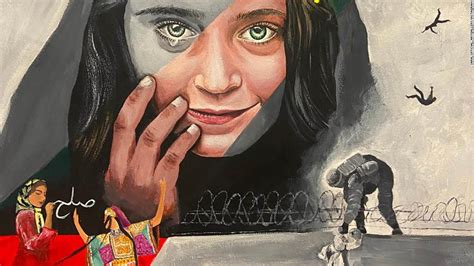 Young Afghan Artist Creates Haunting Image Of Her Homelands Fall To