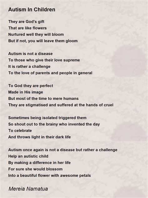 Poems About Autism