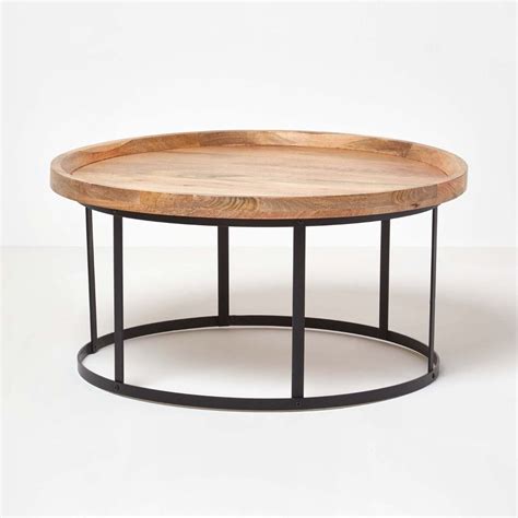 Maybe you would like to learn more about one of these? Industrial Round Coffee Table with Natural Wood Top and ...