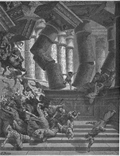 “the Death Of Samson” By Gustave Doré From “the Holy Bible With