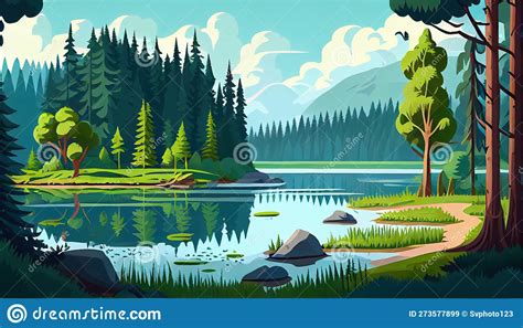 Beautiful Mountain Lake Scenery With Clear Still Water Mountain Ridge