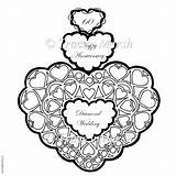 Anniversary Coloring Pages 50th Card Wedding 60th Golden Downloads Making Diamond Template sketch template