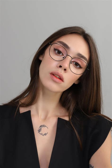 Round Cat Eye Glasses Frames Women With Non Prescription Or Prescription Lenses Anti Reflective