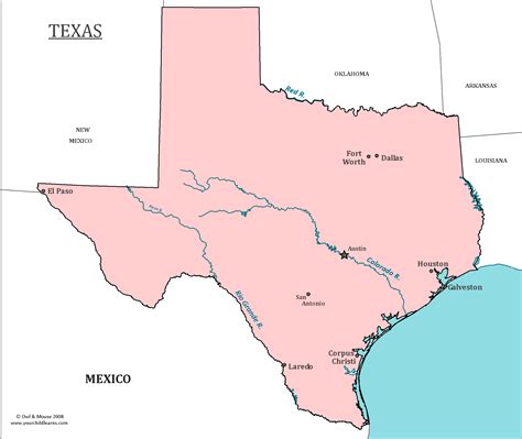 Map Of Texas Major Cities States And Capitals Texas Map Texas