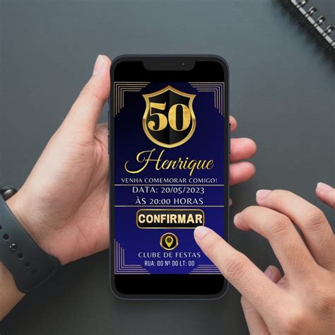 Convite Aniversario De 50 Anos Masculino