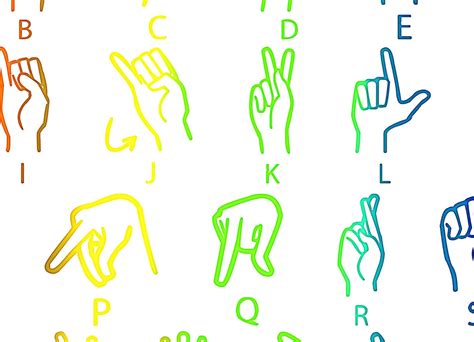 Asl Rainbow Alphabet Poster American Sign Language Abc Etsy