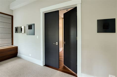 Modern Interior Door Custom Single Wood Veneer Solid Core With