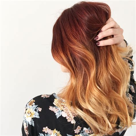 Red And Copper Balayage By Hairxhailey Model Taramasud Red Balayage Hair Ombre Hair Blonde