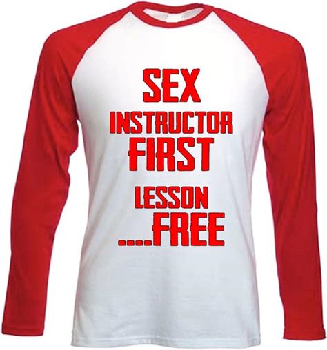 Teesquare1st Mens Sex Instructor Red Long Sleeved T Shirt Size Amazon