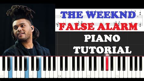 The Weeknd False Alarm Piano Tutorial Youtube