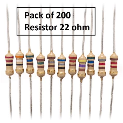 Pack Of 200 Resistor 22 Ohm Resistors 1 By 4w