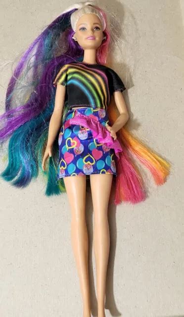 Mattel Barbie Rainbow Sparkle Hair Doll W Extra Long Blonde Rainbow Hair C293g 1695 Picclick