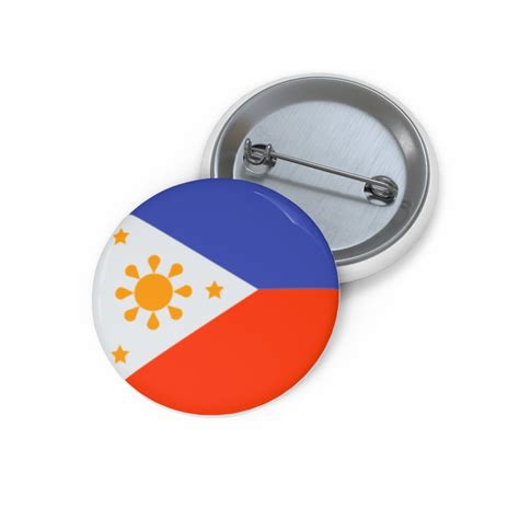 Philippine Flag Button Button Pins Buttons Philippines Etsy