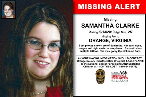 Samantha Clarke Age Now 25 Missing 09132010 Missing From Orange Va Anyone Having