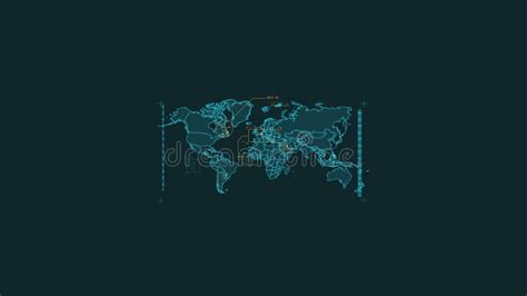 Looped Animation Of A World Map Hud Element Stock Footage Video Of