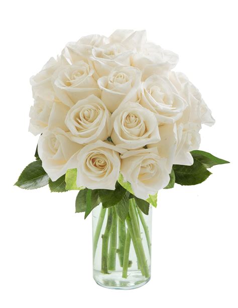 Arabella Farm Direct Bouquet Of 12 Fresh Cut White Roses With Free Vase
