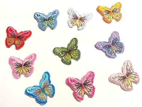 Ib4 10 Iron On Fabric Butterfly Motifs Craft Sewing Embroidery